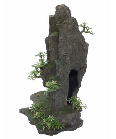 Aquariumh2o Rock Peak With Plants Aquarium Ornament for aquariums and fishtanks decor