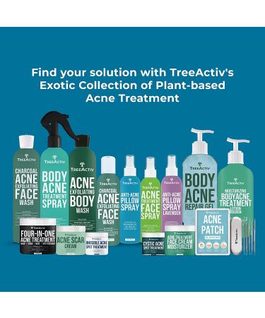 Tree Active 3-Step Acne Treatment Kit with Charcoal Face Wash, Bentonite Pimple Spot Clay, Salicylic Acid Moisturizer + Bonus Blemish Patches - 60-Day Supply for Teens and Adults - Buy Online on GoSupps.com