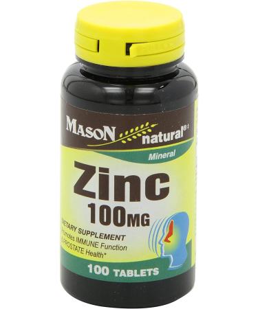 Mason Natural Zinc 100mg - Boost Immunity & Health | 100 Tablets - Buy Online on GoSupps.com