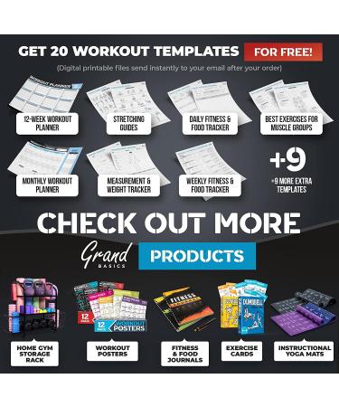 16-Pack Large Workout Poster Set - Dumbbell, Yoga, Resistance Band, Kettlebell & Stretching Exercise Charts for Home Gym - Buy Online on GoSupps.com