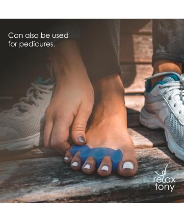 Toe Spacers for Comfort & Alignment | Silicone Toe Separators to Relieve Pain & Correct Toes | Anatomical Toe Stretchers for Men & Women - (Blue - Buy Online on GoSupps.com