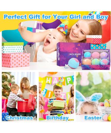 Trecaan Bath Bombs for Kids with Toys Inside Set of 6 Bath Bomb Gift Set Marine Life Toys Gift for Kids Handmade Fizzy Balls Kit Organic Bubble Bath Bomb Great Gift for Birthday Christmas Easter 6pcs+toys - Buy Online on GoSupps.com