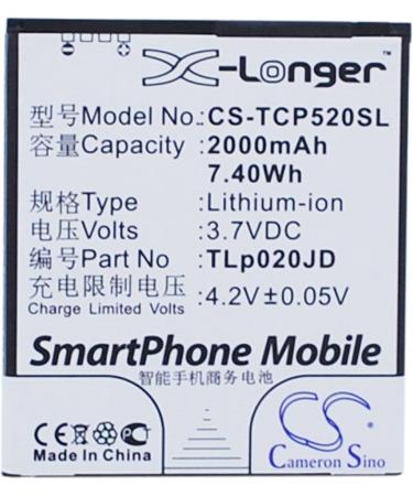 Buy JRINK Replacement Battery for TCL TLp020JD P5181 P518L P5201 P520L Fast International Shipping - Buy Online on GoSupps.com