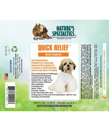 Nature's Specialties Quick Relief Neem Shampoo 16oz for Dogs & Cats - Non-Toxic & Biodegradable - Buy Online on GoSupps.com