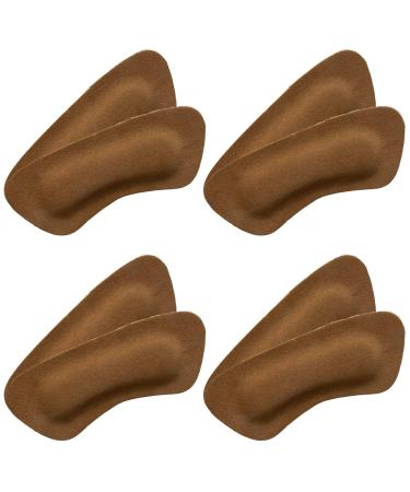 Comfort Heel Pads for Shoes Leather Heel Cushions for Heel Pain Relief Blister Prevention High Heel Comfort Pads for Women Men Heel Protectors and Liners (4 Pairs Leather Brown)