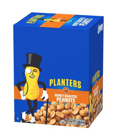 PLANTERS Honey Roasted Peanuts 2.5oz - 15 Pack - Roasted with Honey & Sea Salt - Perfect for Active Lifestyle, Movies, & School - Kosher - Buy Online on GoSupps.com