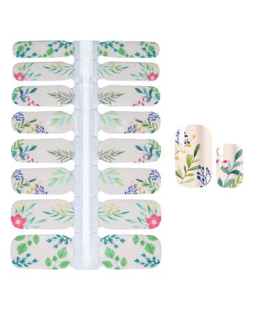 WOKOTO Nail Art Wraps Stickers Set with Nail File - Flower Leaf Design Decals for Manicure - 5 Sheets - Buy Online on GoSupps.com