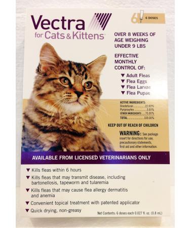 Summit Vetpharm Vectra for Cats, 6 Month Supply Under 9lbs, 6 months by Unknown