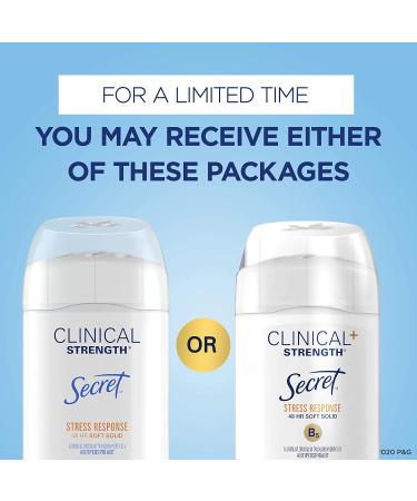 Secret Clinical Strength Antiperspirant & Deodorant for Women - Stress Response, Soft Solid, Pack of 3 (1.6 oz) - Buy Online on GoSupps.com