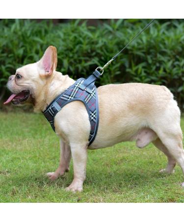 Suredoo Dog Harness for Small Dogs with Leash | Reflective Breathable Anti-Train Design | XS Gray Checkered - Perfect for Puppies & Medium Dogs - Buy Online on GoSupps.com