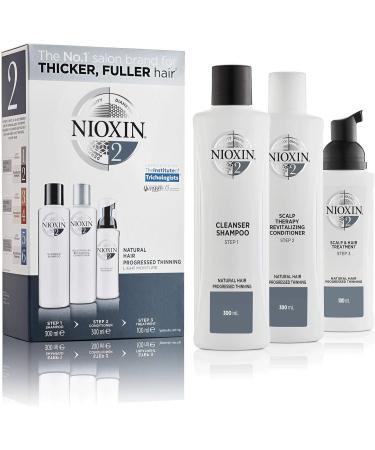 Nioxin System 2 Loyalty Kit: Natural Hair Treatment for Progressed Thinning | Scalp Therapy | Hair Thickening Treatment - 3-Part System - Buy Online on GoSupps.com