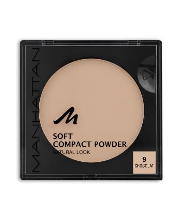 Manhattan Soft Compact Powder bright compact powder with powder quaste for a matt even complexion color chocolate 9 1 x 9g 9 chocolat 9 g (1 Pack) - Buy Online on GoSupps.com