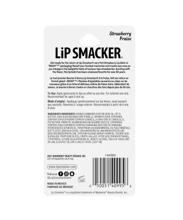 Lip Smacker Biggy Lip Balm Nostalgic Flavor Ultra-Moisturizing & Hydrating Clear Glossy Finish Fun & Collectible Gift for All Ages - Strawberry - Buy Online on GoSupps.com