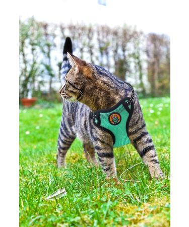 AWOOF Escape Proof Kitten Harness and Leash Adjustable Cat Walking Jacket Soft Breathable Pet Vest Green (S) - Buy Online on GoSupps.com