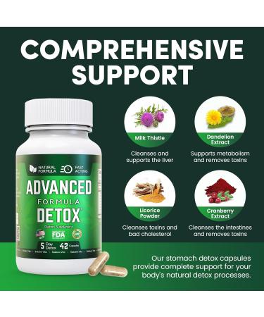 Advanced Detox Cleanse - Natural Detox & Cleanse Supplement with Milk Thistle & Licorice - 126 Capsules - 3 Pack for Men & Women - International Shipping Available - Buy Online on GoSupps.com