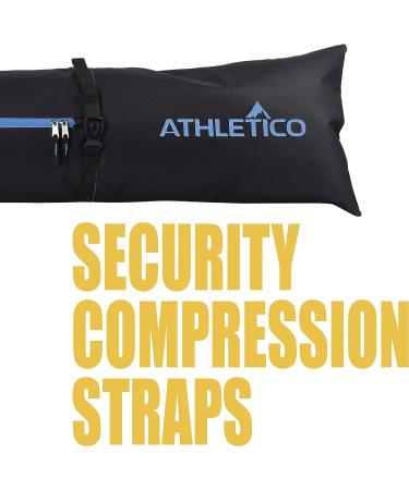 Athletico Ski Bag and Ski Boot Bag Combo - Air Travel Ski Bags - Fits Skis Up to 200cm - Black/Blue - For Men, Women, Adults, Kids - Buy Online on GoSupps.com