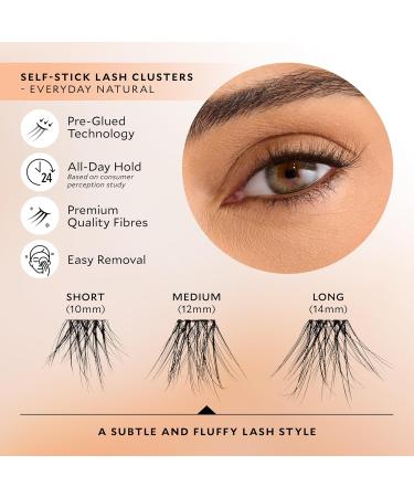Velour-Xtensions Self-Stick Lash Clusters | Self Adhesive Eyelashes | Includes 12 Eyelash Clusters | Comfortable & Lightweight Lash Extension Clusters (Everyday Natural) - Buy Online on GoSupps.com