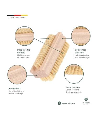 Premium 3-Set Nail Brush Wooden Kit - Natural Bristle Hand and Nail Brushes Made in Germany for Effective Hand Washing & Grooming - Buy Online on GoSupps.com