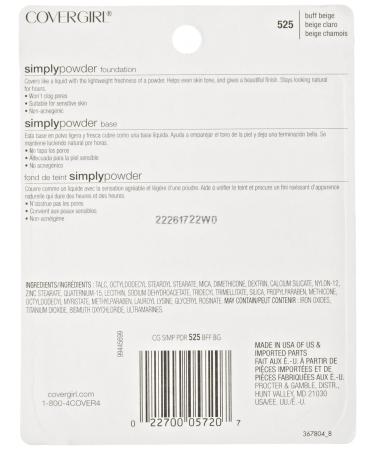 CoverGirl Simply Powder Foundation Buff Beige (W) 525 0.41-Ounce Compact - Pack of 2 - Buy Online on GoSupps.com