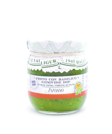Olio Anfosso Basil Pesto Pesto Con Basilico Genovese Dop in Extra Virgin Olive Oil Without Garlic 180 g