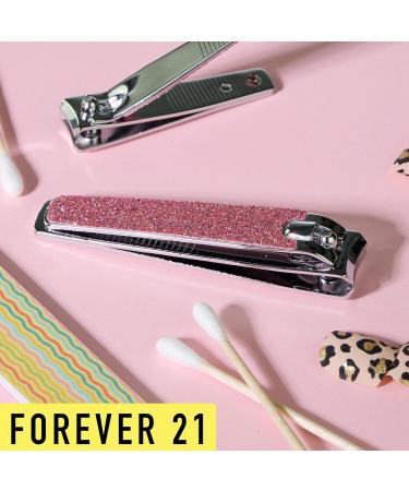 Buy Forever 21 Nail Clippers Set - 2pc Pink Glitter Precision Nail Clippers for Manicure & Pedicure - International Shipping Available - Buy Online on GoSupps.com