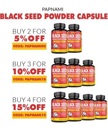 Organic Black Seed Powder Capsules 750mg | Rich in Nutrients, Vitamin E & Omega 3 6 9 | Immune & Joint Support | Vegan & Gluten Free | 3 Months Supply - Buy Online on GoSupps.com