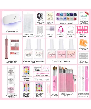 Saviland Full Set Acrylic Nail Kit with Gel Polish - Nail Drill & UV Lamp Included for DIY Gel Acrylic Nails - Manicure Women Gift Set - Buy Online on GoSupps.com