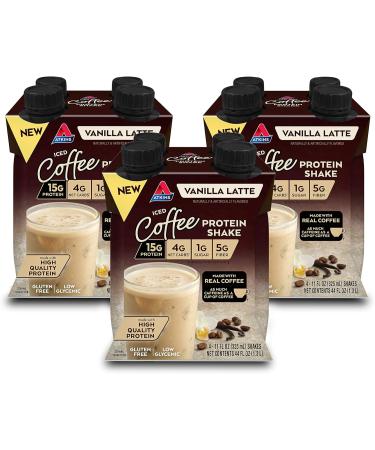 Atkins Milk Chocolate Delight Protein Shake & Iced Coffee Vanilla Latte Protein Shake 15g Protein Low Glycemic 4g Net Carb 1g Sugar Keto Friendly 3 PACK - Buy Online on GoSupps.com