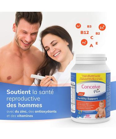 Conceive Plus Fertility Vitamins for Men - Stimulates Testosterone Increases Production - Zinc Folate Maca Root Selenium Pills - 60 Vegetarian Capsules - Buy Online on GoSupps.com