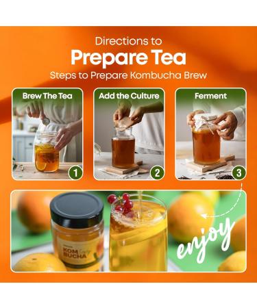 SANUVIA Kombucha SCOBY Starter Culture Champignon de th avec 300 ml de th de d part en verre V gan culture vivante r utilisable Instructions sur l tiquette 100% naturel - Buy Online on GoSupps.com