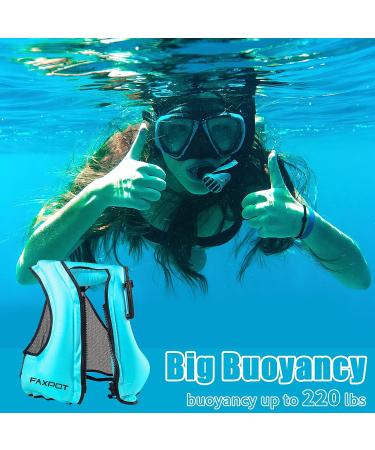 Faxpot Inflatable Snorkel Vest Adult - Blue Large-X-Large | Swim & Kayak Buoyancy Jacket - Buy Online on GoSupps.com