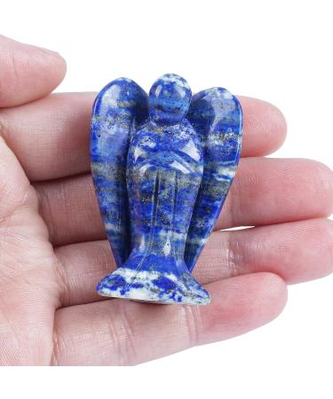 Lovionus89 Hand-Carved Lapislazuli Guardian Angel Statue - 5cm Healing Crystal Decoration for Home & Spiritual Wellness - Buy Online on GoSupps.com