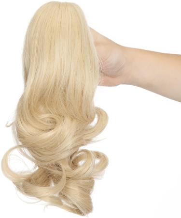 Long Short Claw Ponytail Hair Extension | One Piece Clip in Jaw/Claw Synthetic Hairpiece 12 Curly Golden Mix Blonde - Buy Online on GoSupps.com