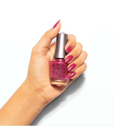 Morgan Taylor High Voltage Metallic Pink Nail Lacquer .5 oz - Long Lasting Sparkle Polish - Buy Online on GoSupps.com