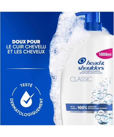 Head & Shoulders Classic Anti-Dandruff Shampoo With Pump 1000ml. Daily Use. Clinically Proven To Eliminate Up To 100% Of Dandruff. - Buy Online on GoSupps.com