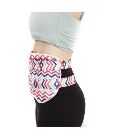 Castor Oil Pack - Organic Charcoal Bamboo Compress Designed with The Ultimate Comfort in Mind! Adjustable Straps Means no Elastics Digging in or Pinching. Liver Detox Digestion Constipation & More Red/Blue Stripe