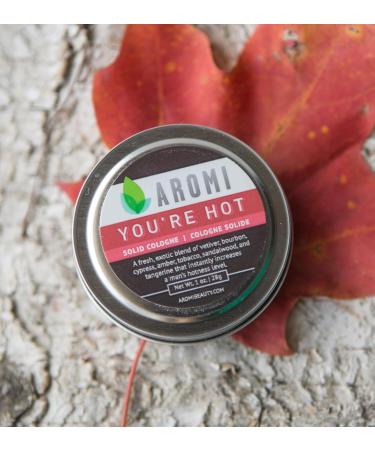 Aromi Solid Cologne | Fresh Woodsy Fragrance Vegan Cruelty-free Wax Vetiver Sandalwood and Amber Scent Men's Gift Day Night Travel (You're Hot) - Buy Online on GoSupps.com