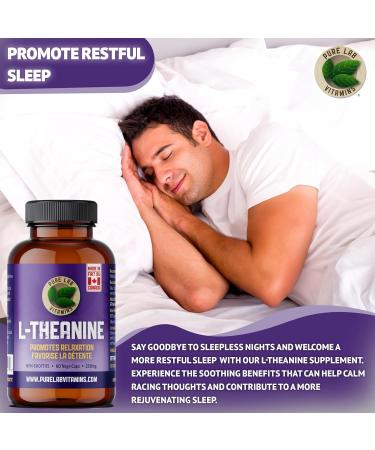 Pure Lab Vitamins | L-Theanine 250mg Vegi Capsules | Pressure and Concerns Relief Supplements | Brain Memory & Focus Supplement for Adults | Promotes Relaxation & Improves Sleep | Quality Gentle Sleep Aid - Buy Online on GoSupps.com