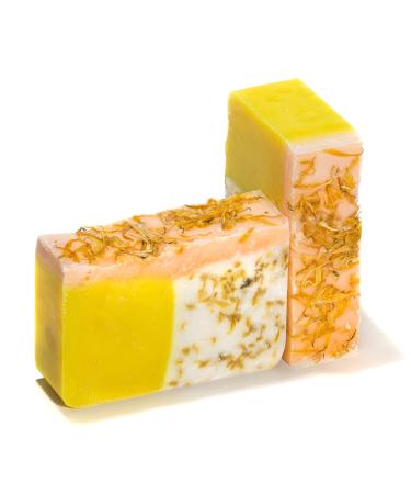 Orange Calendula Oil Soap (4oz) - Handmade Bar with Orange Yuzu, Essential Oils, and Flower Petals - Organic & All-Natural | Falls River Soap Co - Buy Online on GoSupps.com