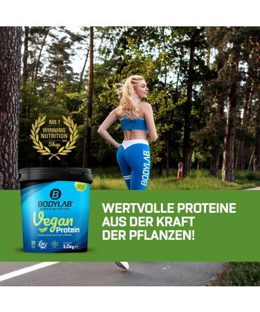 BODYLAB24 Vegan Protein Chocolate-Nougat 1000g | 100% Vegan Protein Powder | 80g Protein per 100g | Muscle Building & Maintenance - Buy Online on GoSupps.com