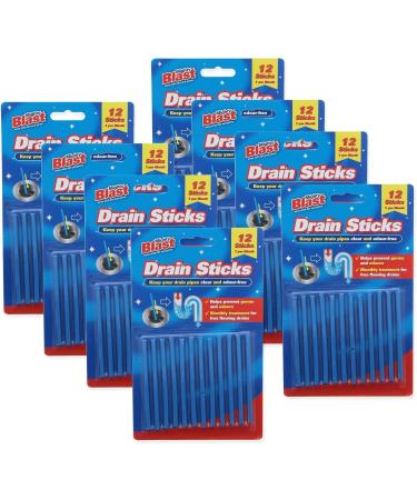 12 x Drain Sticks Easy to Use Fast & Effective Drain Cleaning Sticks for Sinks Baths & Showers - Prevents Build Up Blockages & Bad Smells in Kitchens & Bathrooms (12) - Buy Online on GoSupps.com