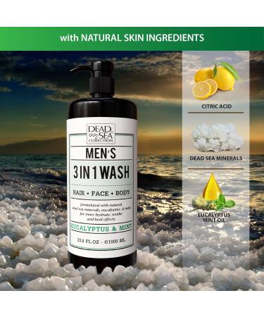 Dead Sea Collection Men's Eucalyptus 3-in-1 Body Wash - Pack of 2 (33.8 Fl. Oz. Each) - Buy Online on GoSupps.com