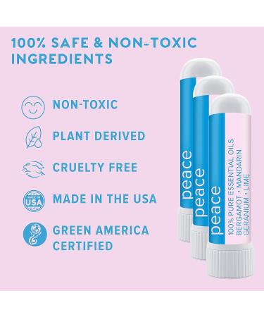 MOX Peace Nasal Inhaler, Calming Essential Oil Blend, Tension Relief, Helps Relaxation and Meditation, Soothing Fragrance, Bergamot, Mandarin, Geranium, Lime, Made in USA (3 Pack) - Buy Online on GoSupps.com
