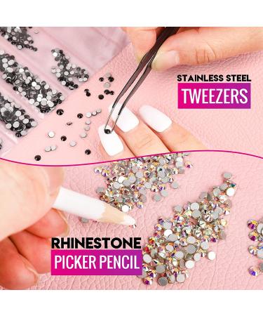 Teenitor Nail Rhinestone Kit with Glue - Crystal AB, Flatback, Clear, Black Rhinestones, Nail Foil Flakes, Sequins for Nail Art - Buy Online on GoSupps.com