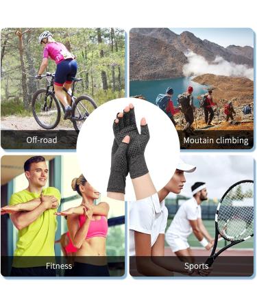 loraleo 2 Pairs Arthritis Compression Gloves Half Finger Gloves Joint Pressure Gloves Arthritis Symptoms Carpal Tunnel RSI Tendonitis Pain Relief Wrist Support Brace Gloves(L) - Buy Online on GoSupps.com