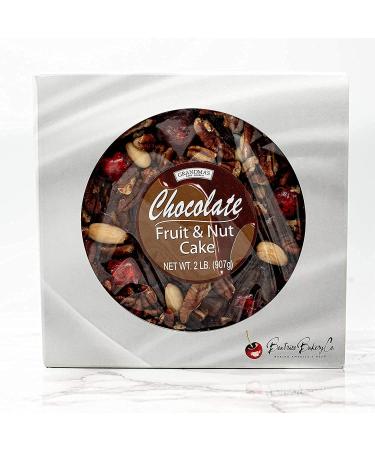 Grandma's Delicious Bakery Fresh Tasting Gourmet Chocolate Fruitcake Fudge Brownie with Fruit and Nut Cake, Plump Cherries, Pineapple, Raisins, Walnuts, Pecans by Beatrice Bakery 2lb in Gift Box