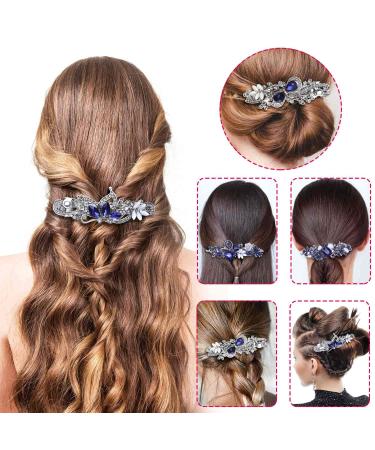 Crystal Rhinestone Hair Barrettes 6 Pcs Set - Vintage Spring French Clips for Women & Girls - Hair Styling Accessories - Buy Online on GoSupps.com