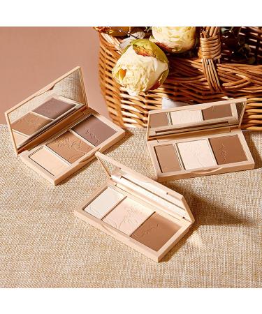 Three color facelift plate facial powder blusher contour decoration three-dimensional matte three color facelift powder (01 1pcs) - Buy Online on GoSupps.com