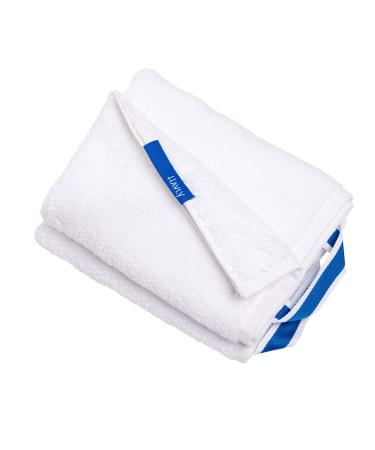 Havly | Set of 2 Thick Luxury Hand Towels  Super Soft Hotel & Spa Quality | Washcloth | 100% Turkish Cotton | 16  X 18  | Quick Dry Wunderweave Technology | Signature Color Loop | (Zissou Blue)