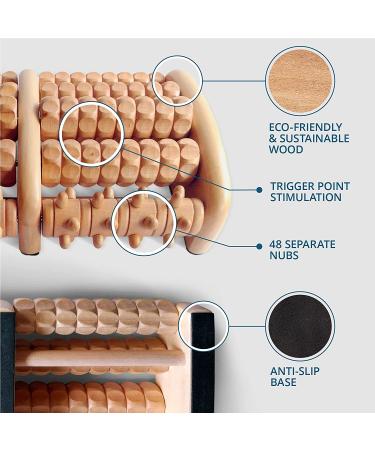 TheraFlow Large Wooden Foot Massager for Plantar Fasciitis Relief - Foot Roller for Pain Massage - Relaxation Gifts for Women and Men - Buy Online on GoSupps.com